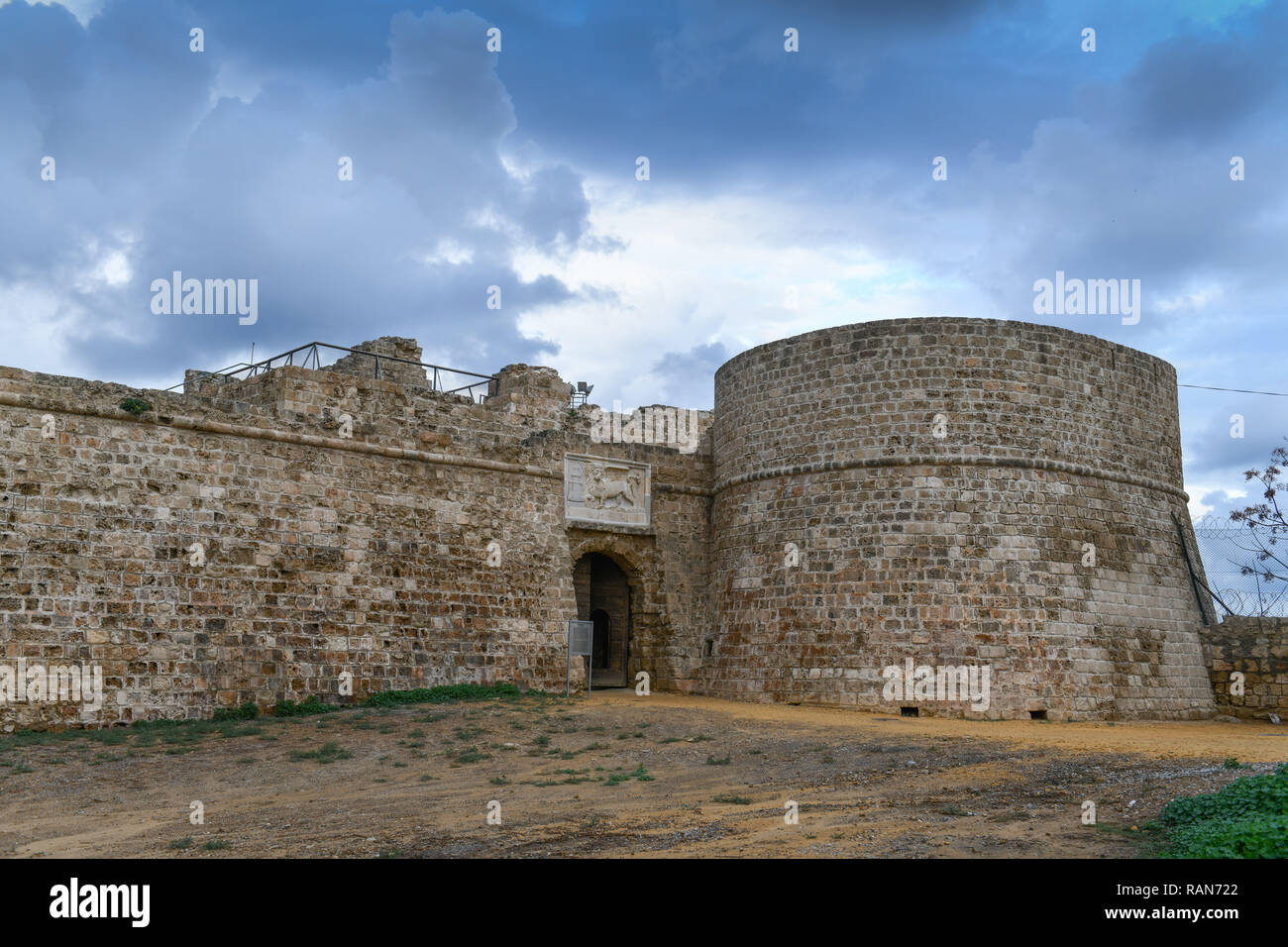 Porto Rocca Othello tower, Famagosta, Repubblica Turca di Cipro del Nord, Hafenfestung Othello-Turm, Tuerkische Republik Nordzypern Foto Stock