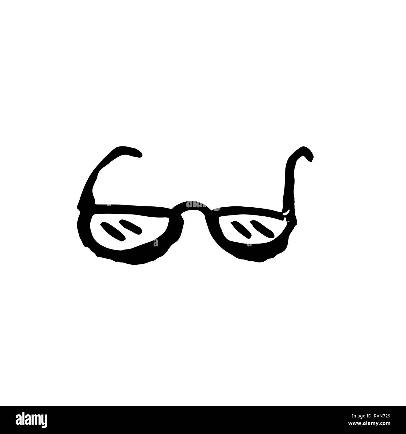 Occhiali icona grunge. Vettore disegnati a mano illustrazione Illustrazione Vettoriale