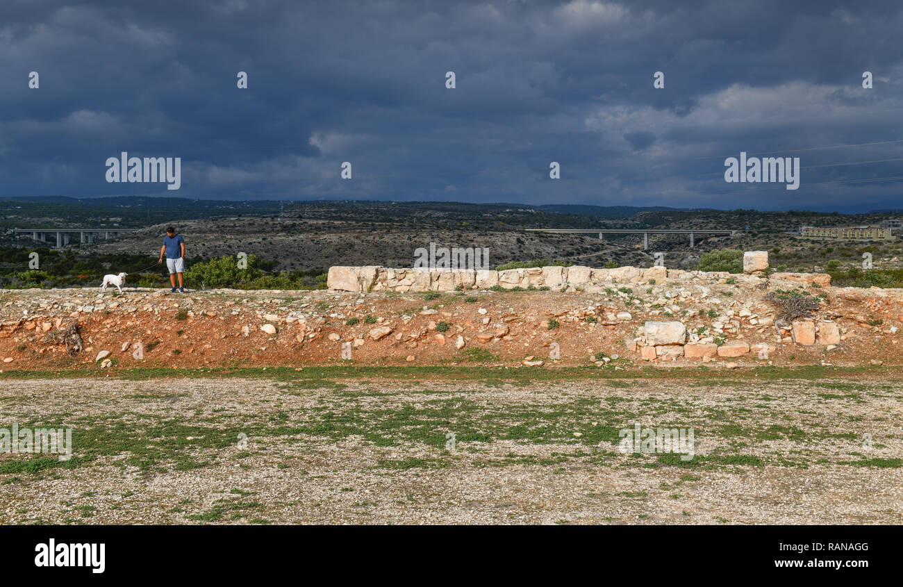 Stadium racecourse, sito di scavo, Kourion, Cipro, Stadion Rennbahn, Ausgrabungsstaette, Zypern Foto Stock