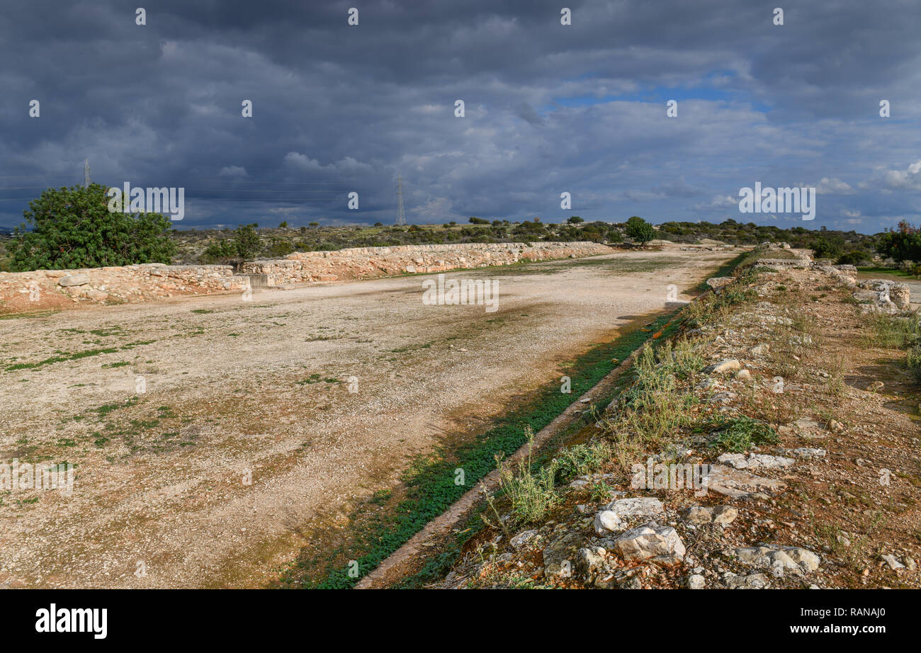 Stadium racecourse, sito di scavo, Kourion, Cipro, Stadion Rennbahn, Ausgrabungsstaette, Zypern Foto Stock