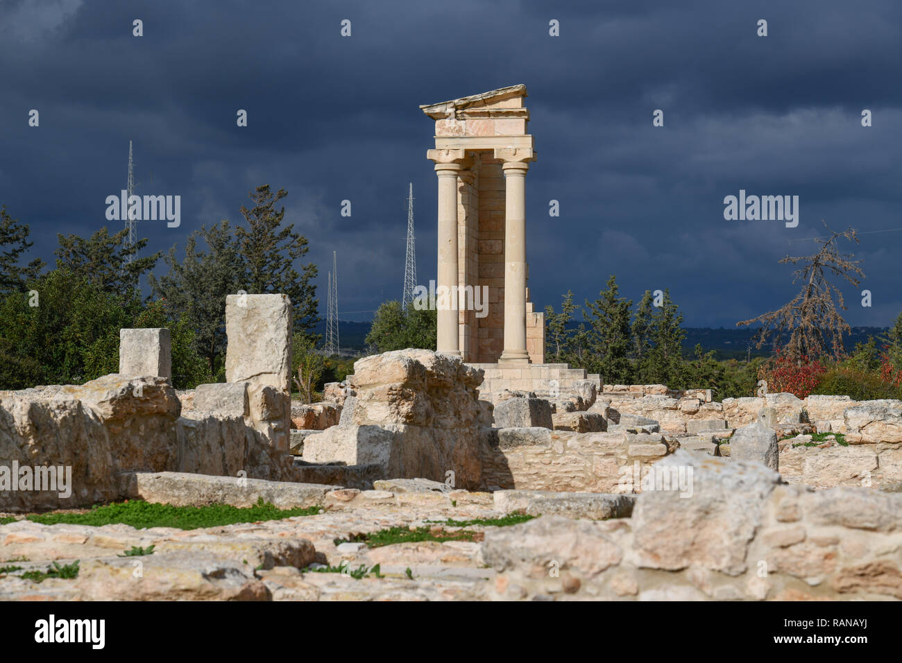Apollo Heiligtum, sito di scavo, Kourion, Cipro, Ausgrabungsstaette, Zypern Foto Stock
