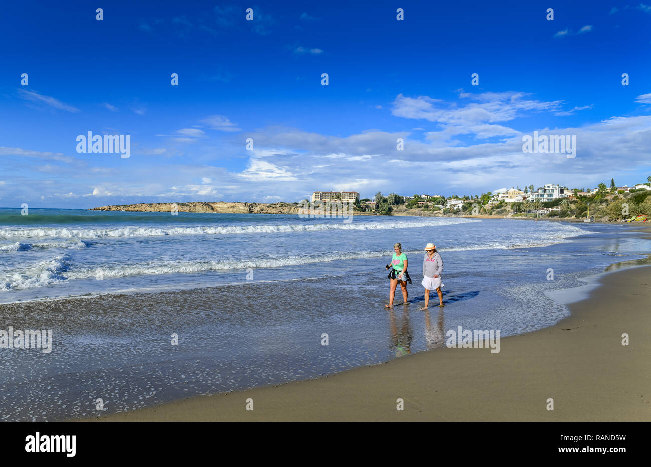 Beach Coral Bay, Pegeia, Cipro, Strand Coral Bay, Zypern Foto Stock