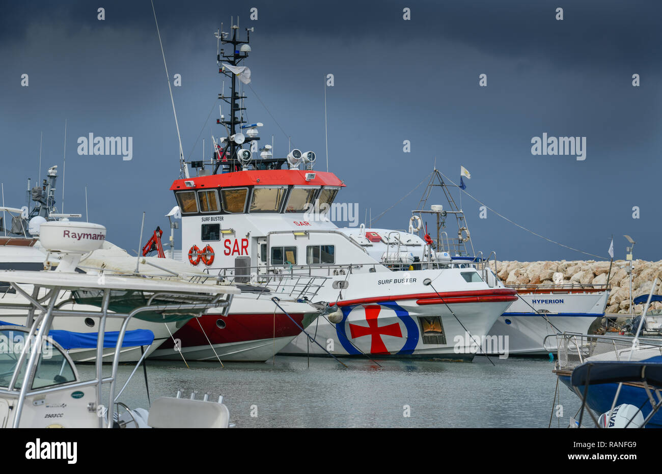 SAR, porto, Latsi, Cipro, Hafen, Zypen Foto Stock