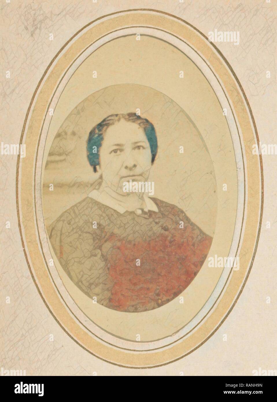 Ritratto di una donna con capelli upswept ed un colletto bianco, Johan Hendrik Hoffmeister, c. 1869 - 1874. Reinventato Foto Stock