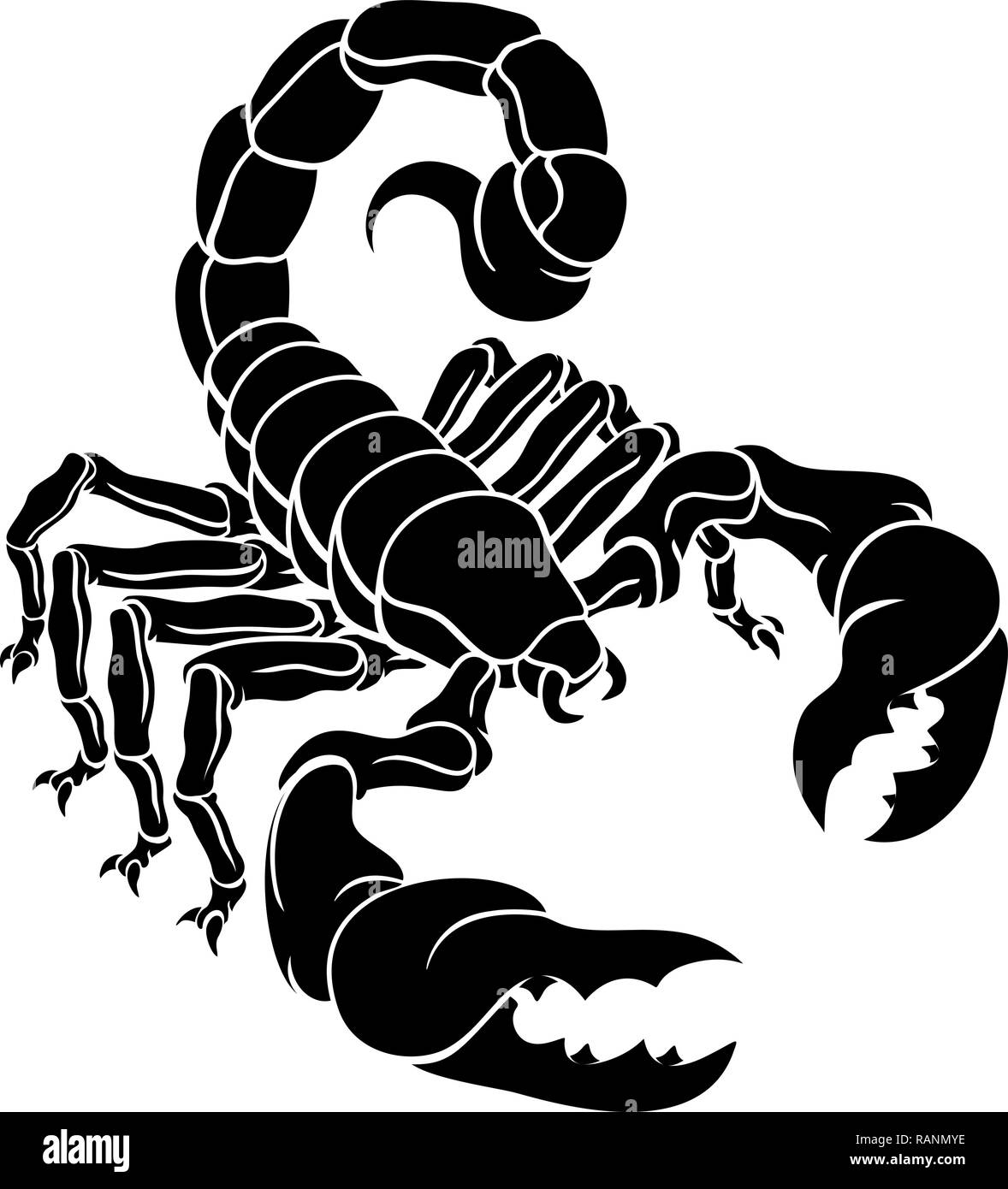Scorpione Scorpione segno zodiacale Design Illustrazione Vettoriale