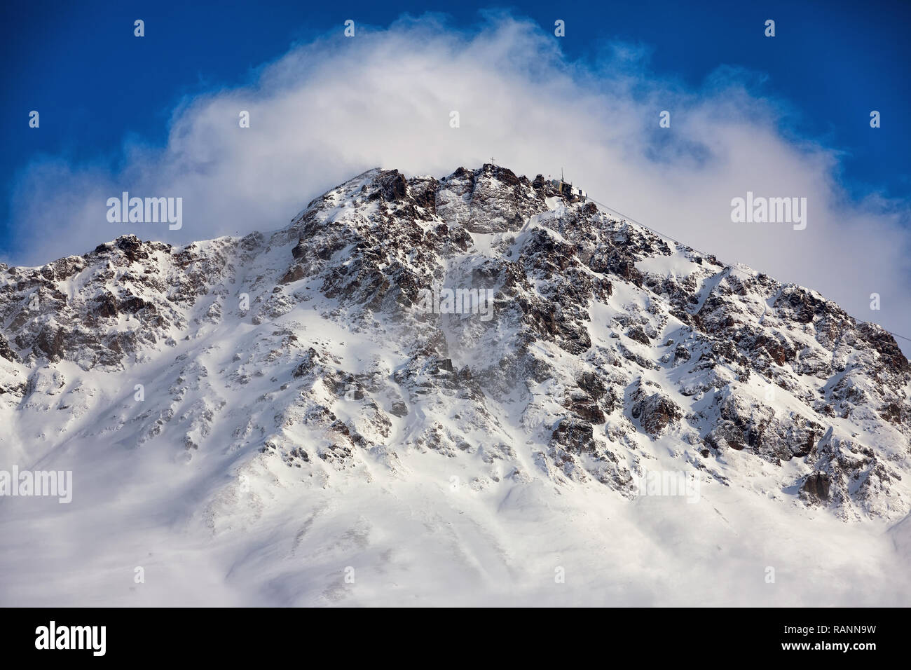 Nuvole a swiss mountain Rothorn Foto Stock