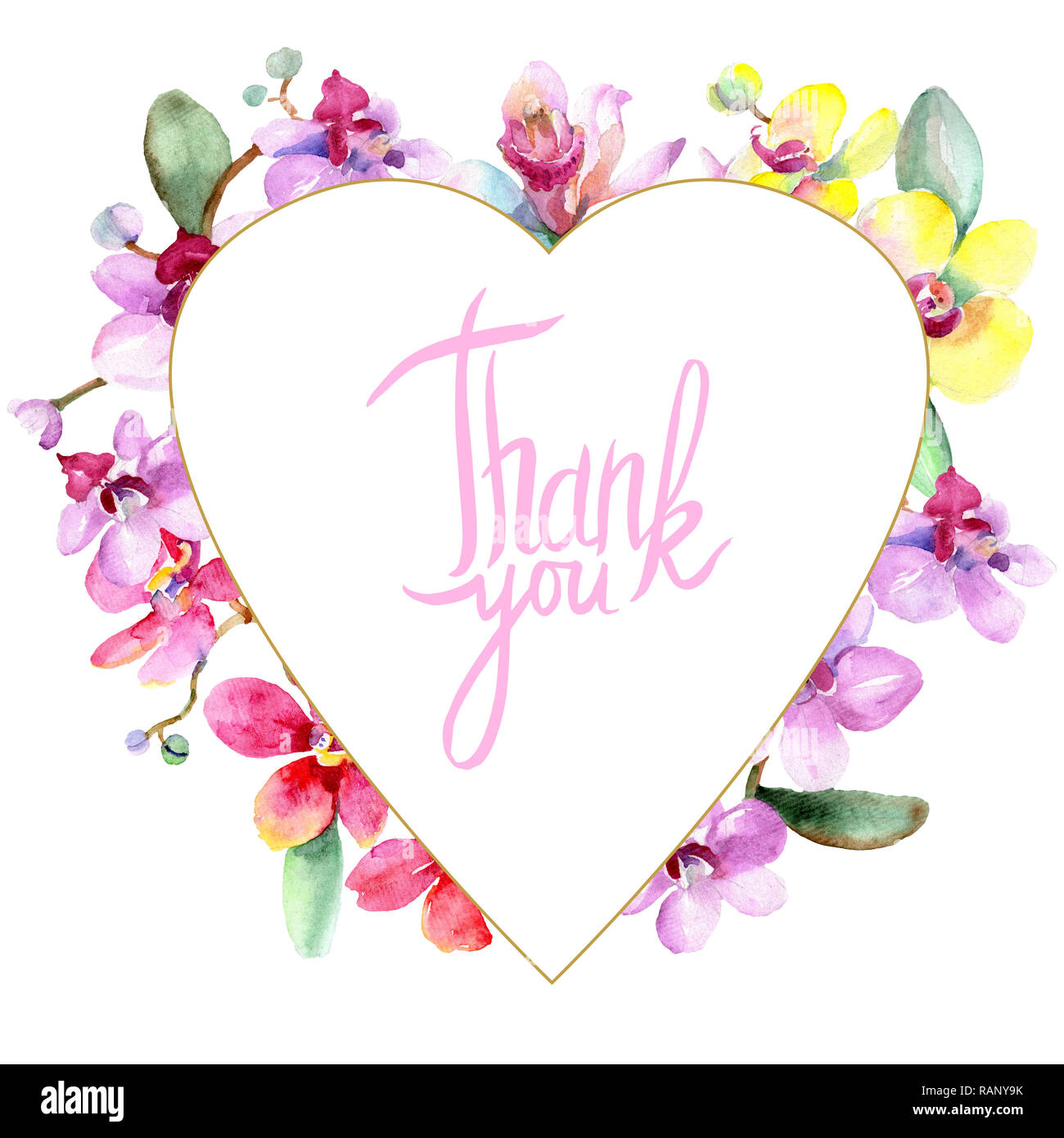 Orchid floreale di fiori botanica. Wild molla a balestra di fiori selvaggi isolati. Acquerello illustrazione dello sfondo impostato. Disegno ad acquerello fashion aquarelle è Foto Stock