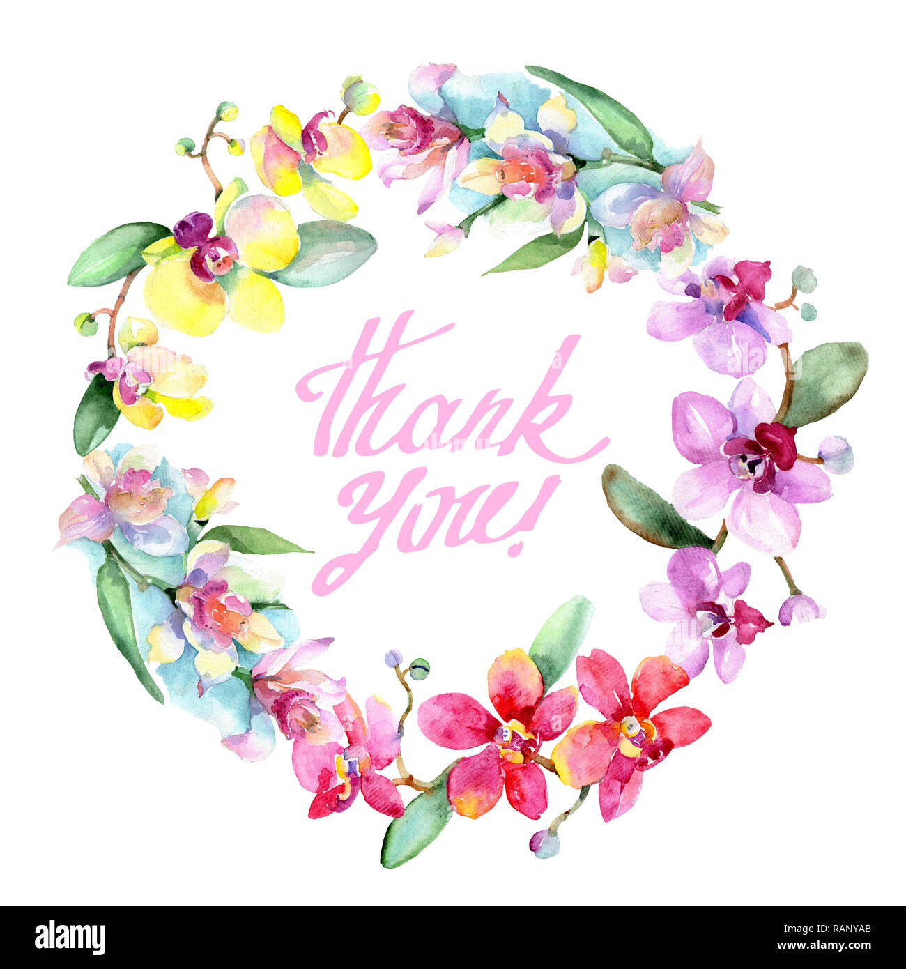 Orchid floreale di fiori botanica. Wild molla a balestra di fiori selvaggi isolati. Acquerello illustrazione dello sfondo impostato. Disegno ad acquerello fashion aquarelle è Foto Stock