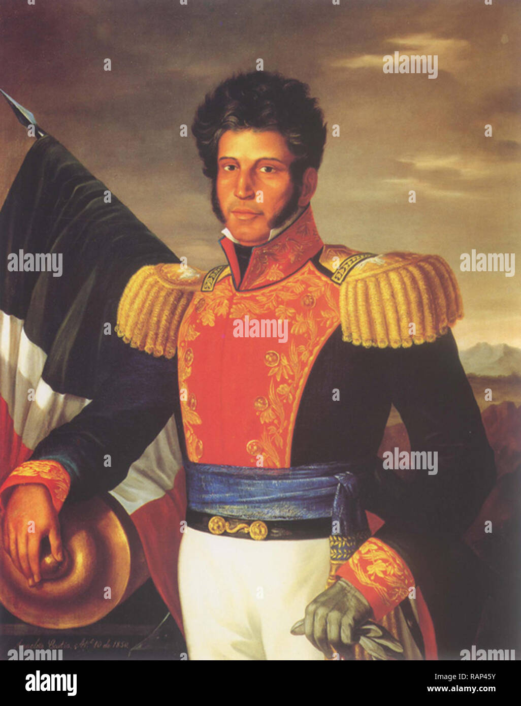 Vicente Ramón Guerrero Saldaña (1782 - 1831) leader generali rivoluzionario messicano Guerra di Indipendenza e Presidente del Messico Foto Stock