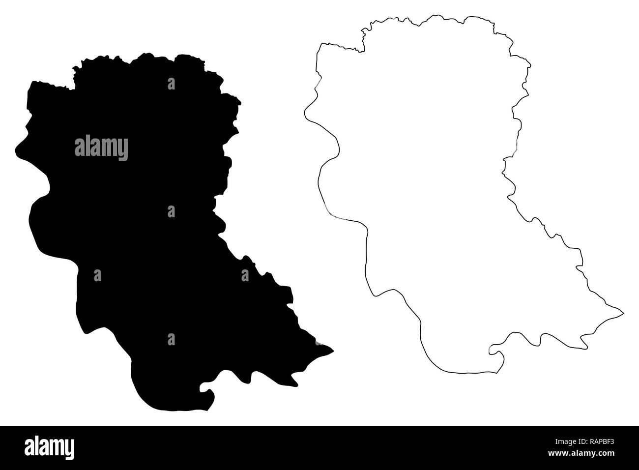 Hung Yen provincia (Repubblica socialista del Vietnam, suddivisioni del Vietnam) mappa illustrazione vettoriale, scribble schizzo Tinh Hung Yen mappa Illustrazione Vettoriale