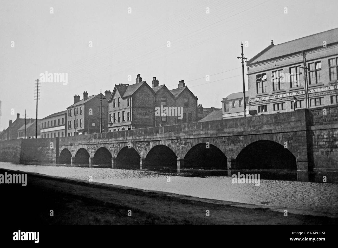 Sette arch ponte sul canale su London Road a Nottingham circa 1910 Foto Stock