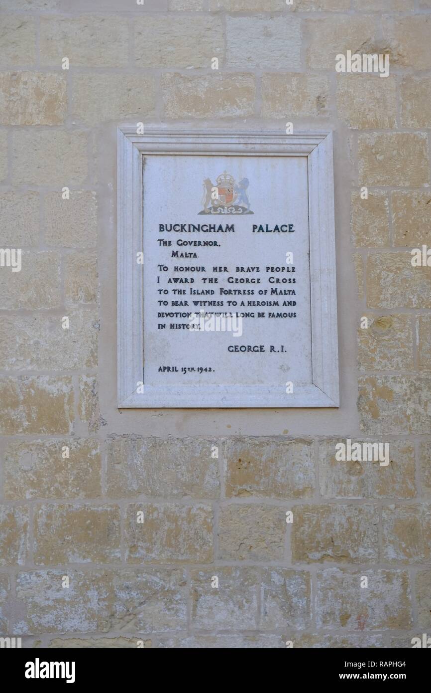 La Valletta, Malta, la Croce di San Giorgio isola. Viste generali. Foto Stock