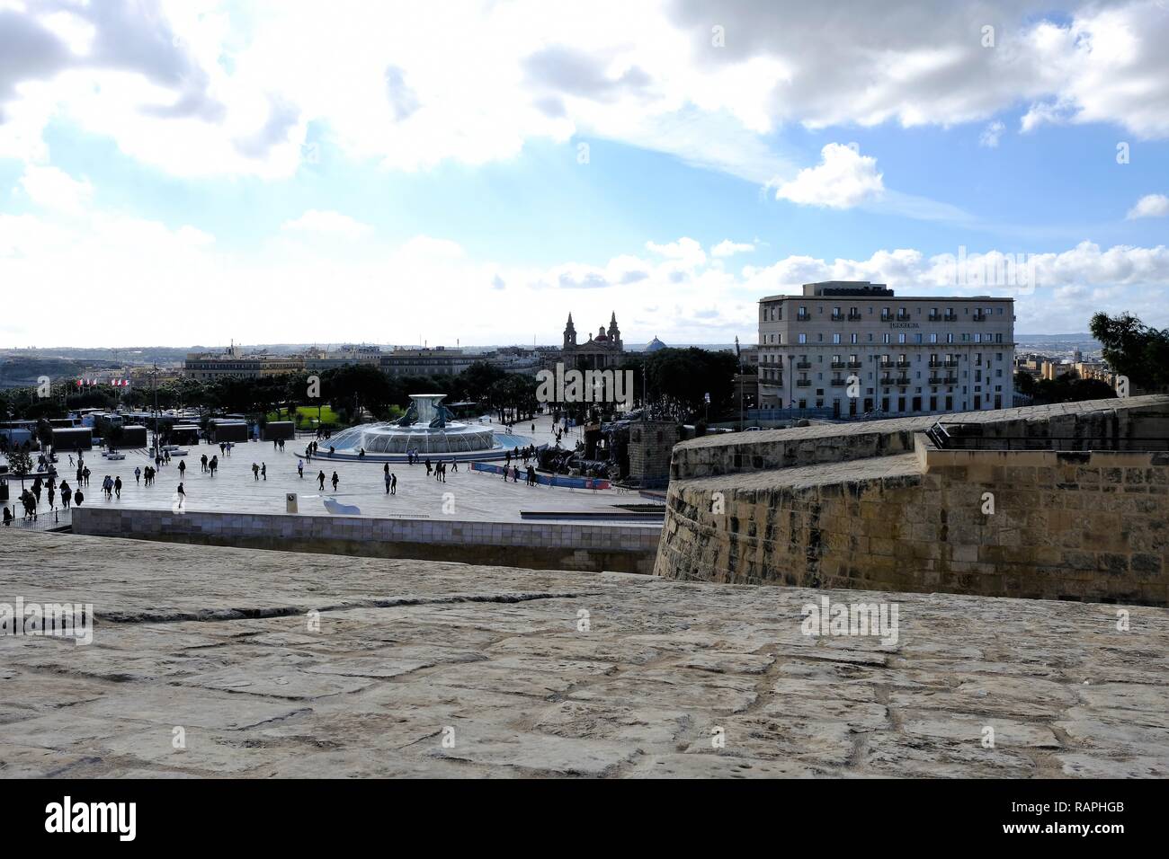 La Valletta, Malta, la Croce di San Giorgio isola. Viste generali. Foto Stock