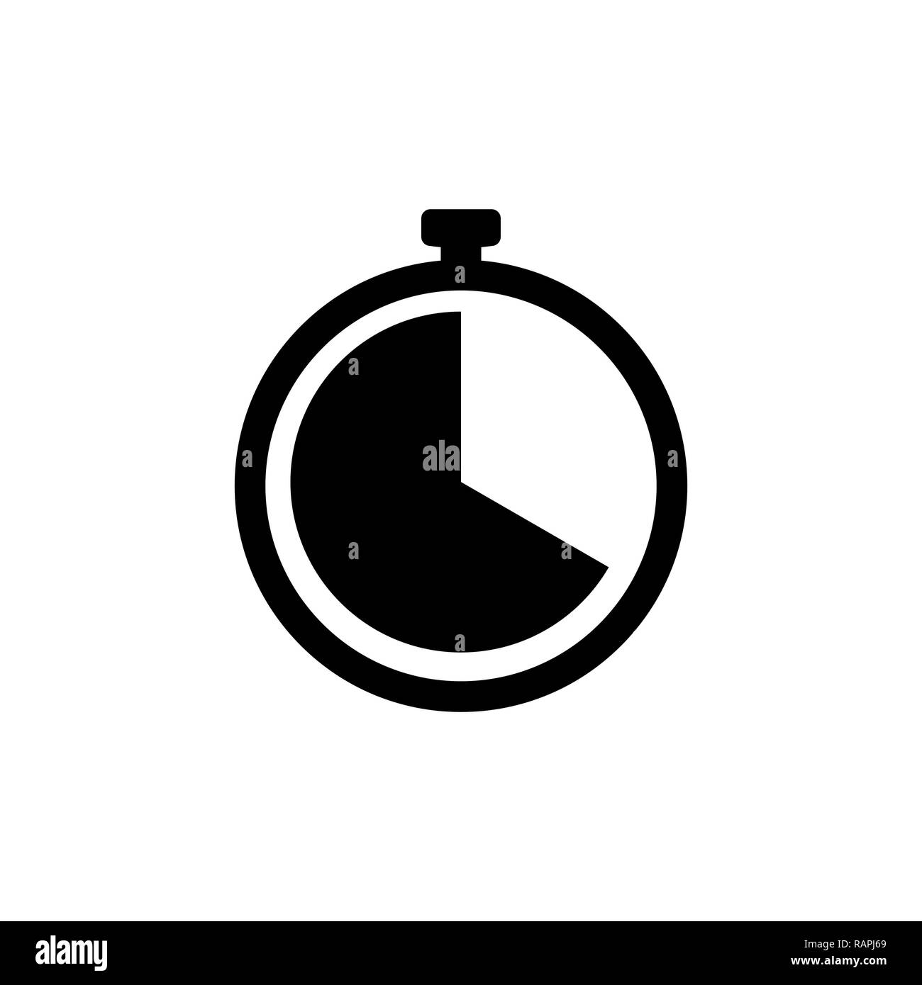 Icona di un orologio. Segno del timer. Il simbolo del cronometro Illustrazione Vettoriale