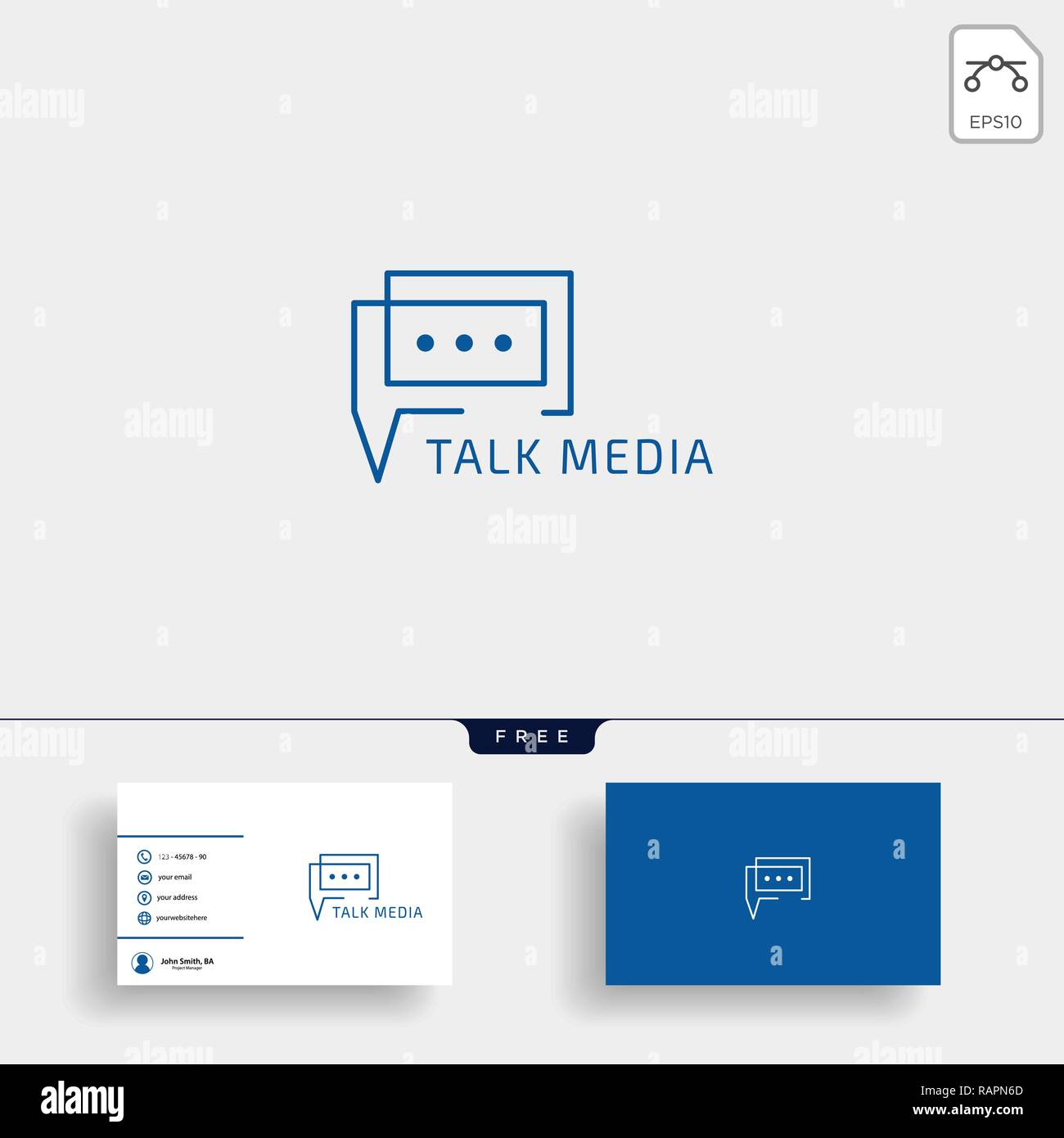 Chat, messaggio vocale, conversazione modello logo illustrazione vettoriale con business card design - vettore Illustrazione Vettoriale