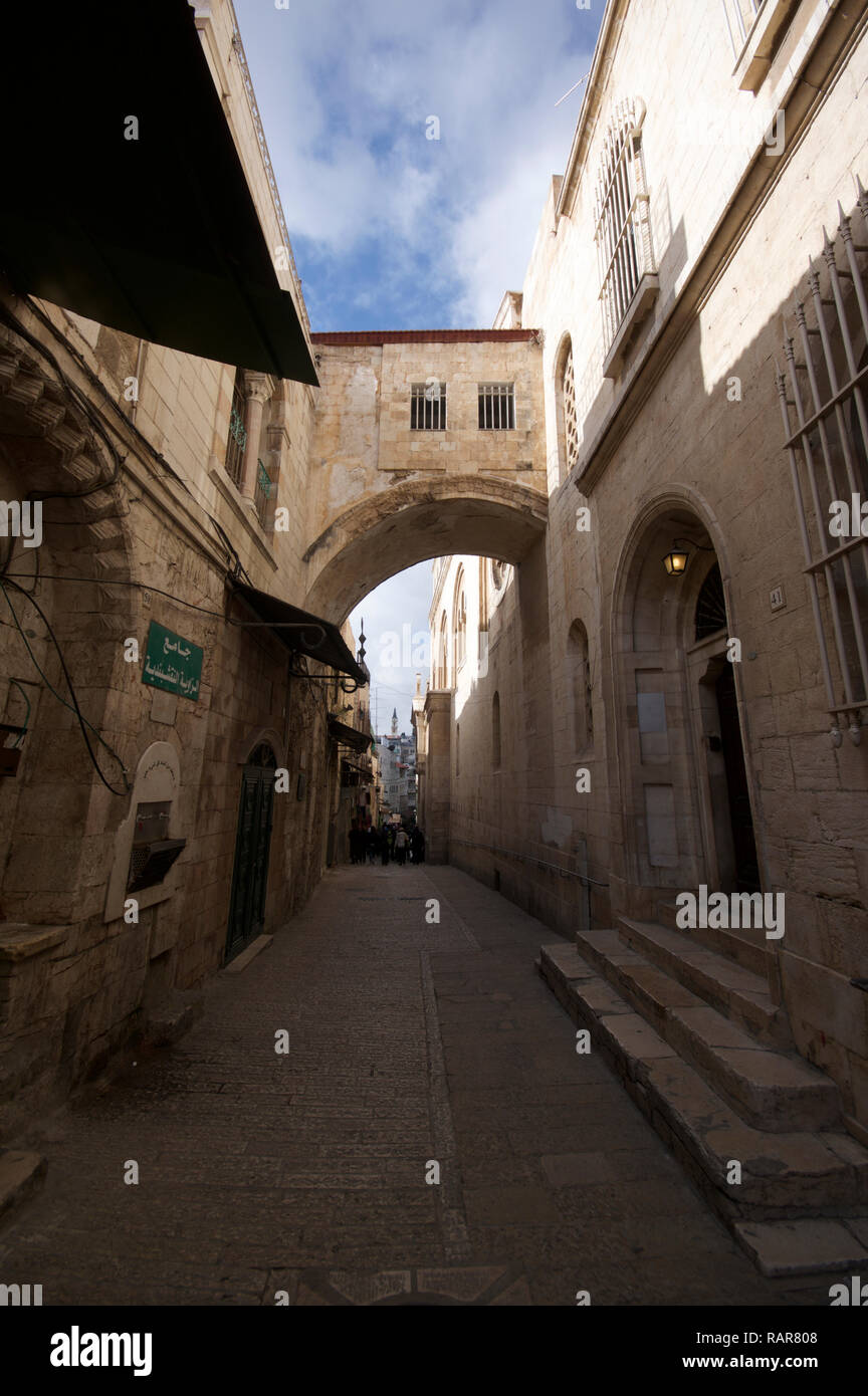 La Via Dolorosa di Gerusalemme Foto Stock