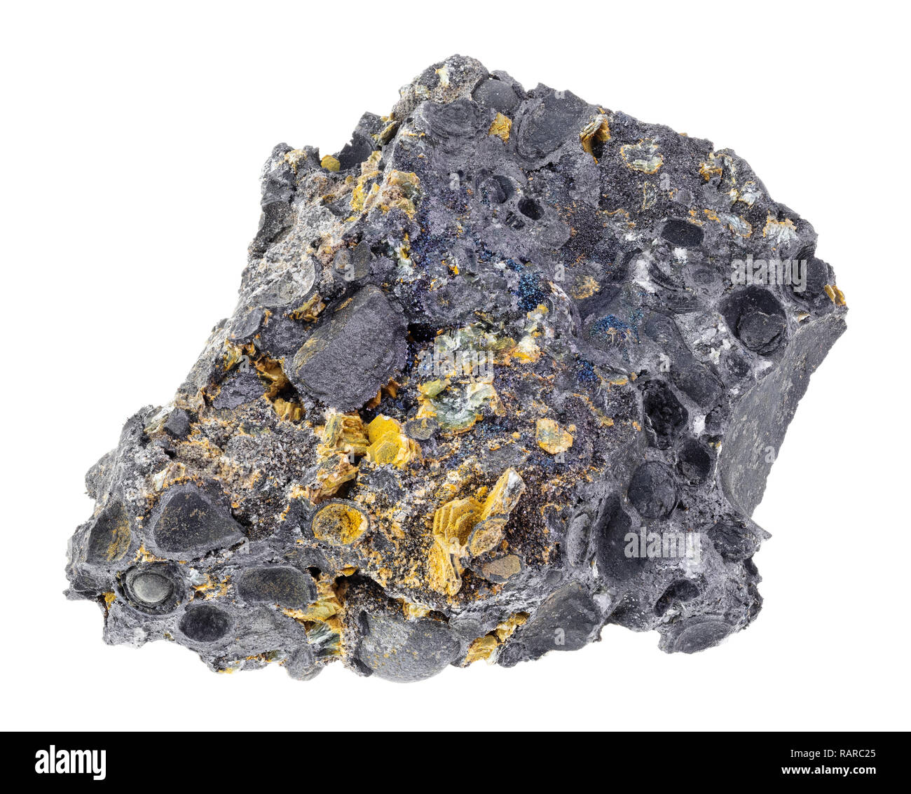 Campione di ematite (minerale di ferro) pietra isolato Foto stock - Alamy