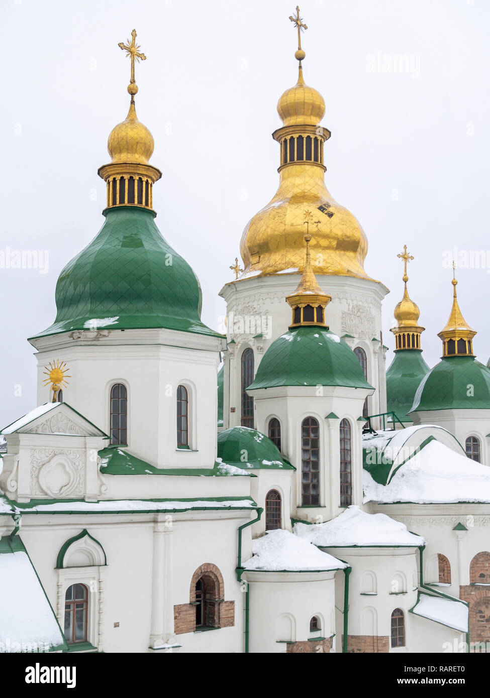 Cupole di Santa Sofia cattedrale, Kiev, Ucraina in inverno Foto Stock