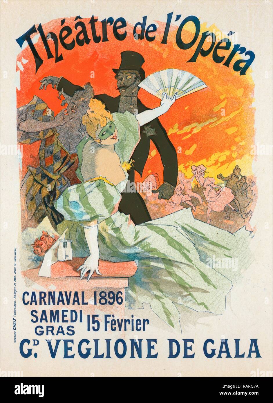 Poster per le théâtre de l'Opéra, Carnaval 1896. Grand Veglione de Gala. Chéret, Jules (1836-1932), pittore francese reinventato Foto Stock