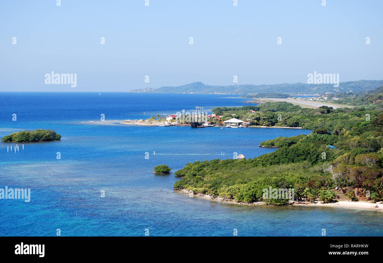 La vista di Roatan Island in Honduras Foto Stock