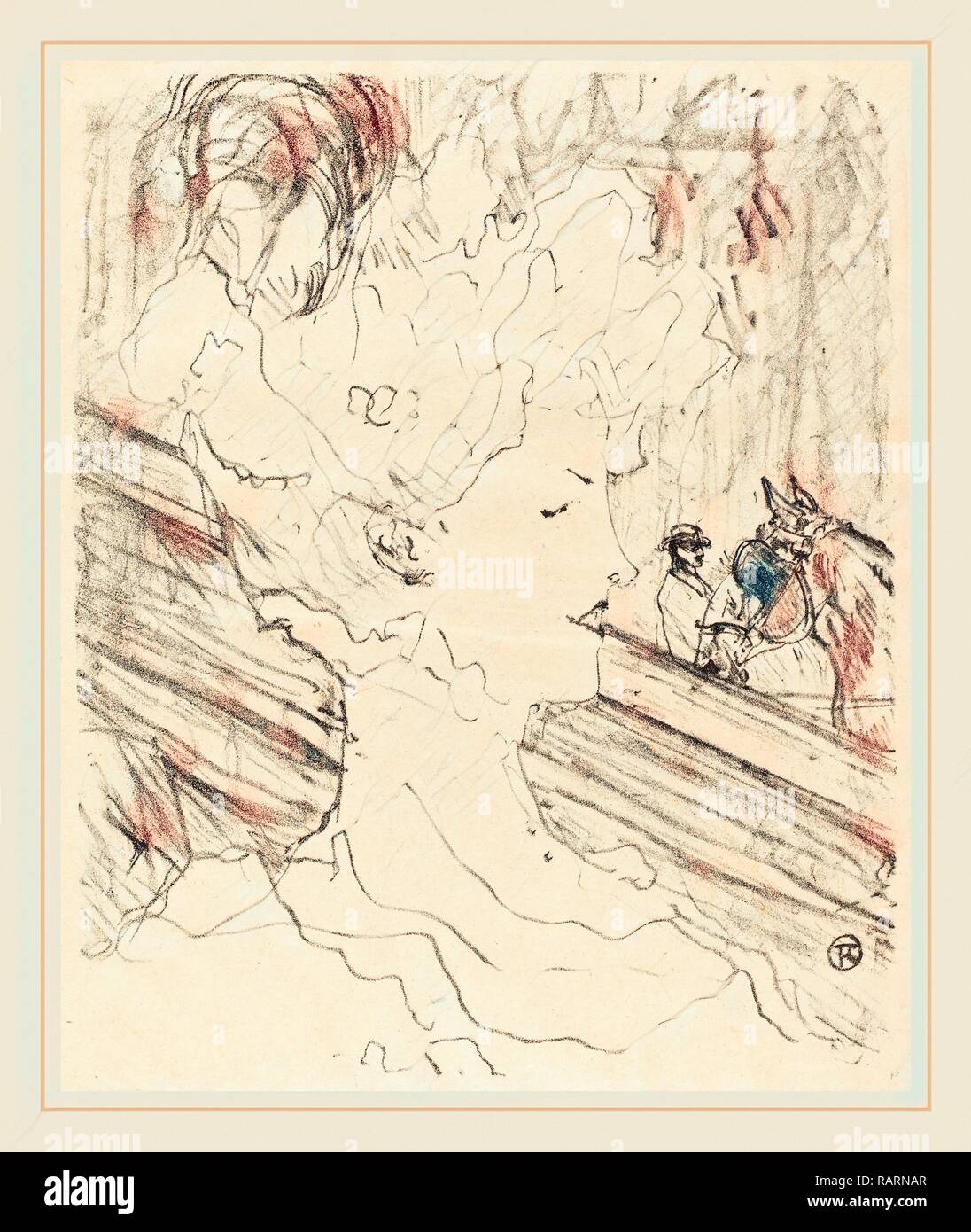 Henri de Toulouse-Lautrec (Francese, 1864-1901), Emilienne d'Alençon, 1896, litografia in bianco e nero. Reinventato Foto Stock