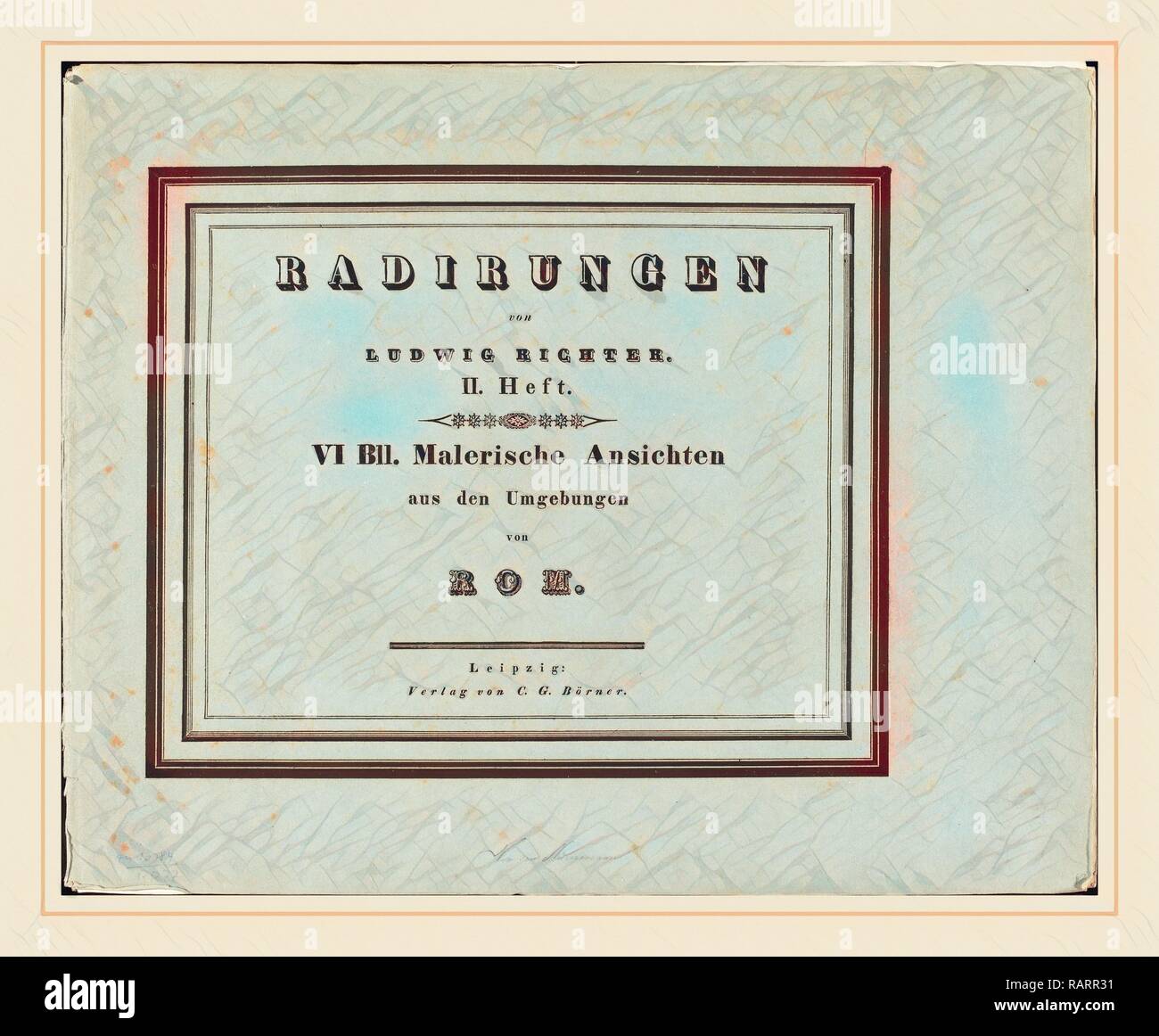 Ludwig Richter (Tedesco, 1803-1884), Malerische Ansichten aus den Umgebungen von Rom, 1831-1832, set completo di sei reinventato Foto Stock