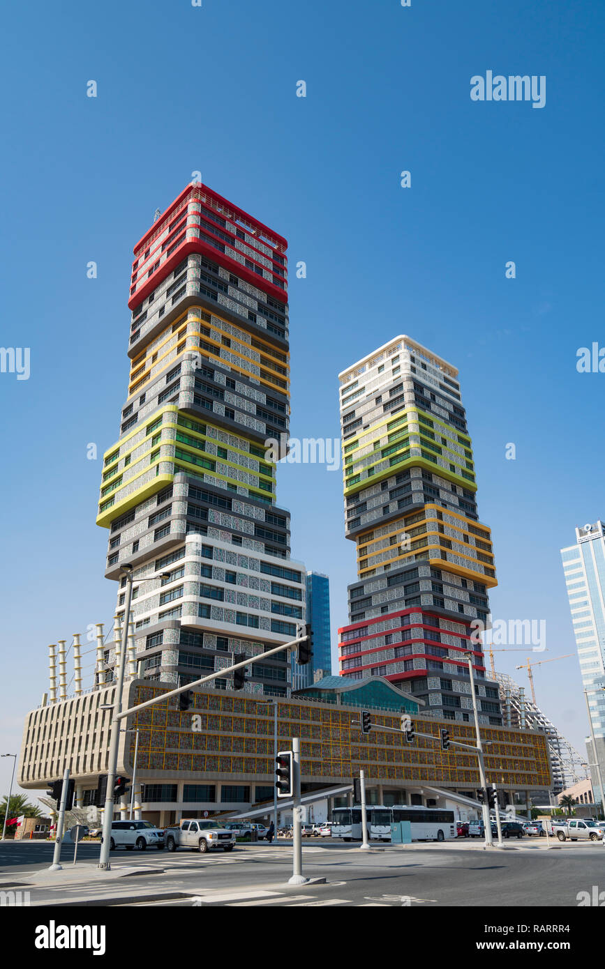 Lusail Città nuova città in costruzione in Qatar nel Medio Oriente Foto Stock