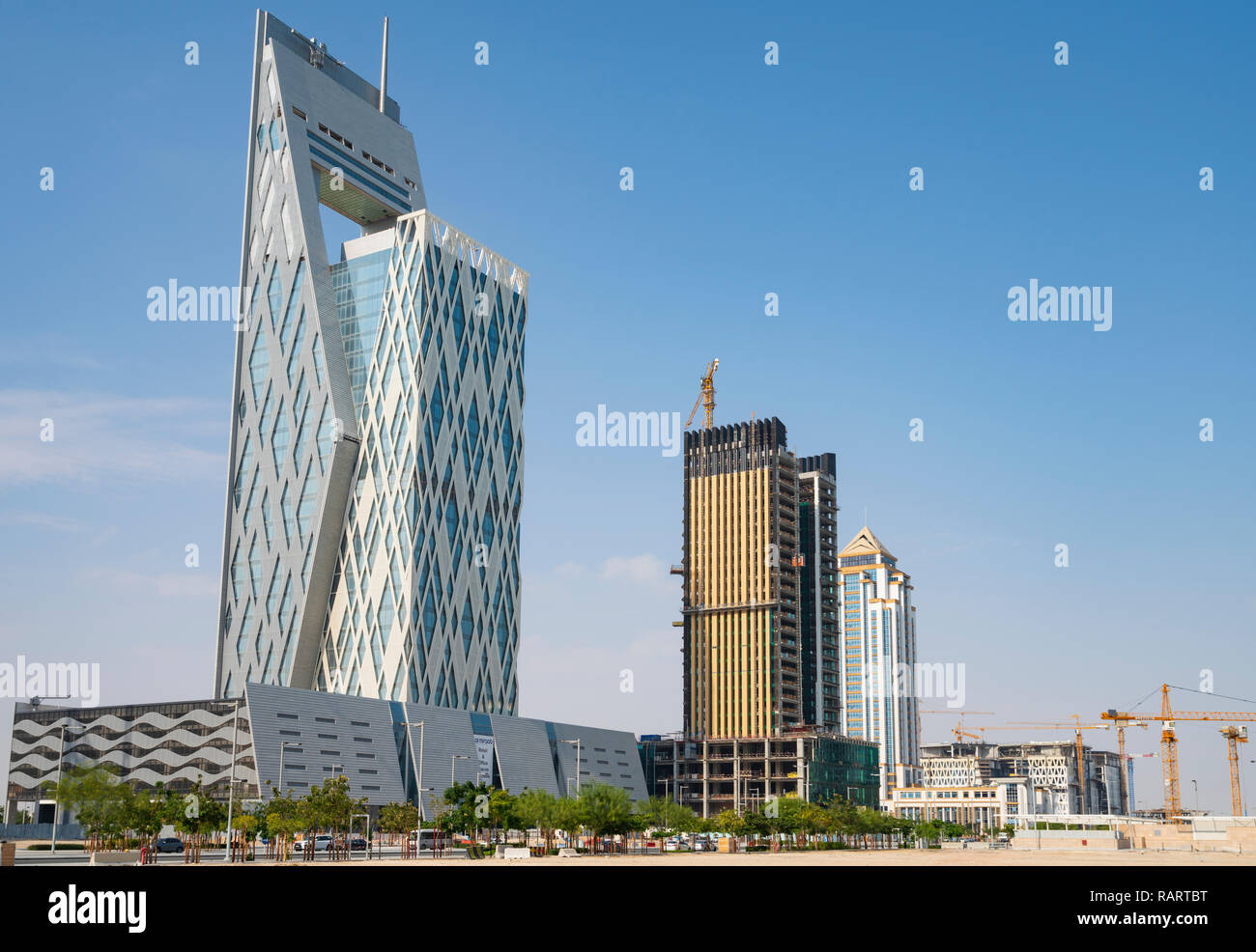 Lusail Città nuova città in costruzione in Qatar nel Medio Oriente Foto Stock