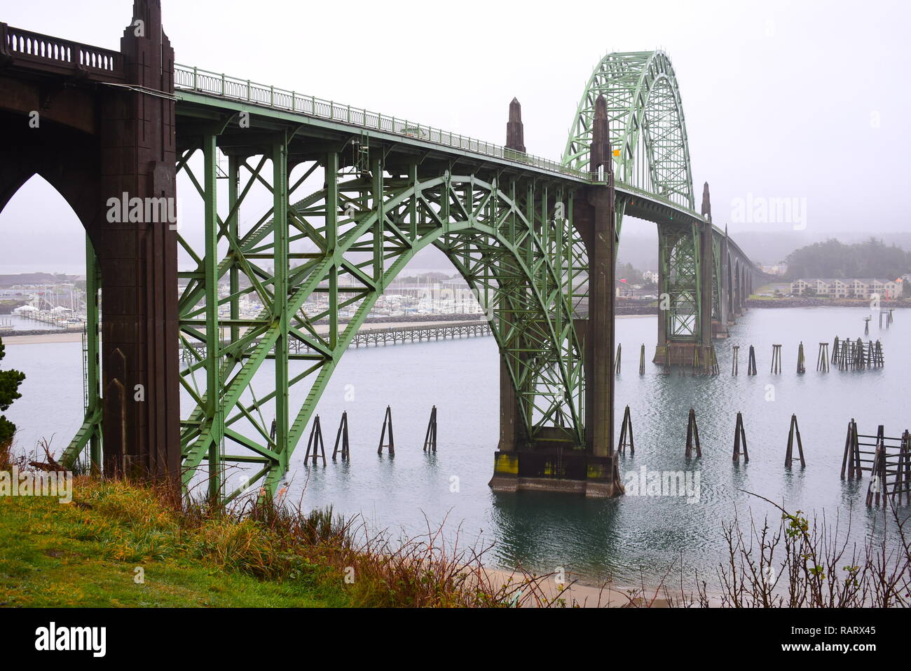 Yaquina Bay Bridge - Newport, Oregon Foto Stock