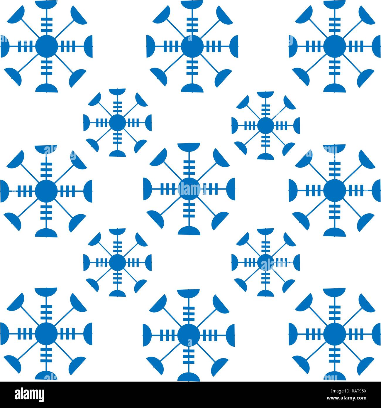 Pattern di sfondo astratto palle blu ornamento simmetrica Illustrazione Vettoriale
