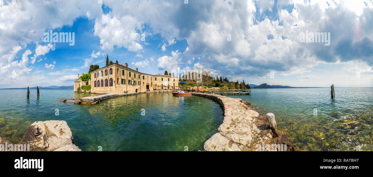 Punta San Vigilio e il Lago di Garda, Italia Foto Stock