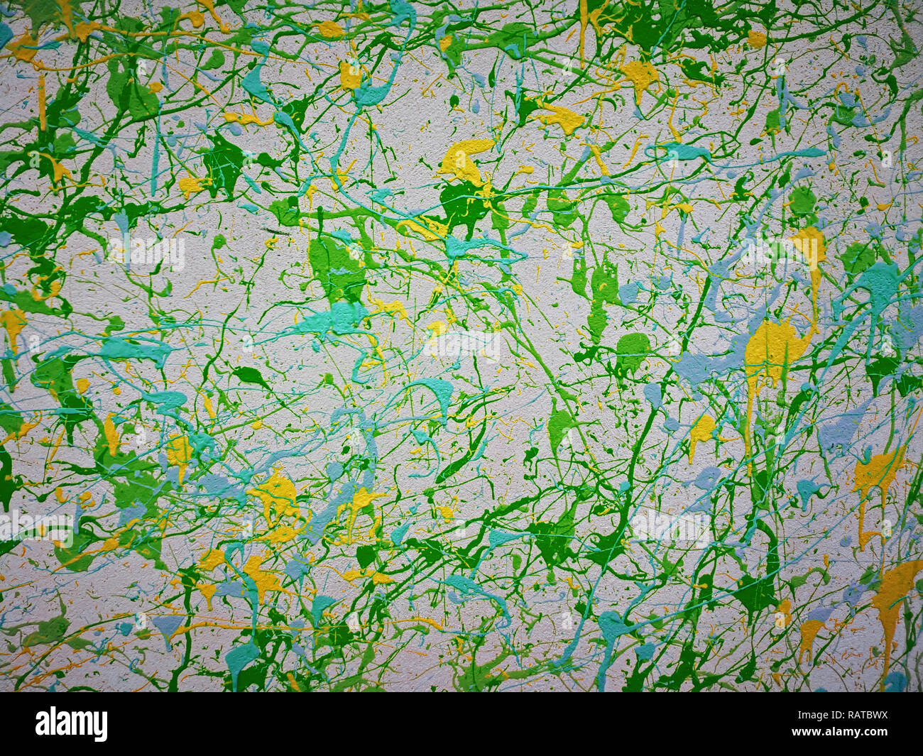 Verde, Blu, giallo e verniciato di colore grigio Sfondo astratto Foto Stock