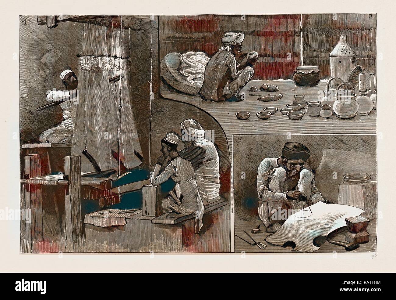 La sezione indiana coloniale e fiera indiana: la collezione etnografica, 1886: il nativo di INDUSTRIE IN reinventato Foto Stock