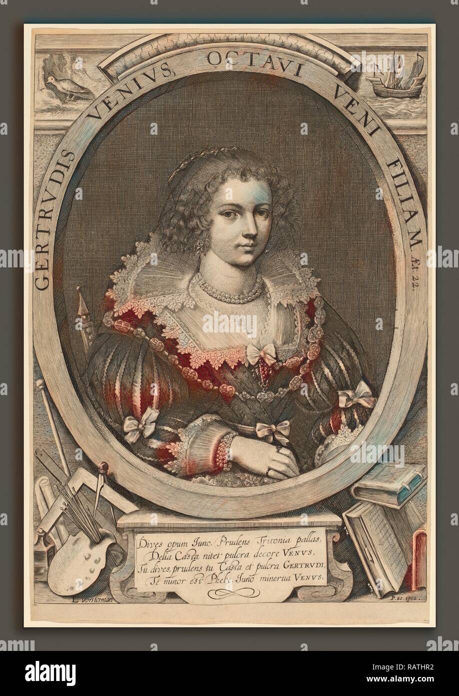 Emil Lucas Vorsterman (fiammingo, 1595 - 1675), Gertrude van Veen, incisioni su carta vergata. Reinventato Foto Stock