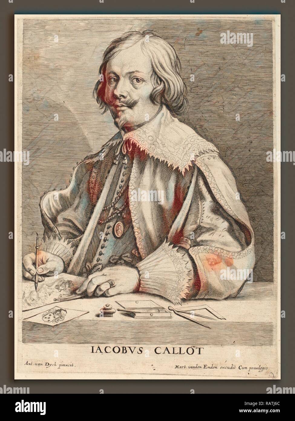 Emil Lucas Vorsterman dopo Sir Anthony van Dyck (fiammingo, 1595 - 1675), Jacques Callot, incisione. Reinventato Foto Stock