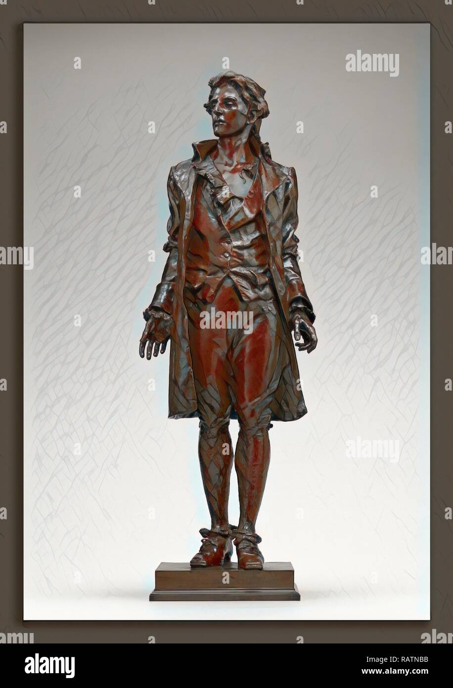 Frederick William MacMonnies, Nathan Hale, americano, 1863 - 1937, modello 1889-1890, cast 1890, bronzo. Reinventato Foto Stock