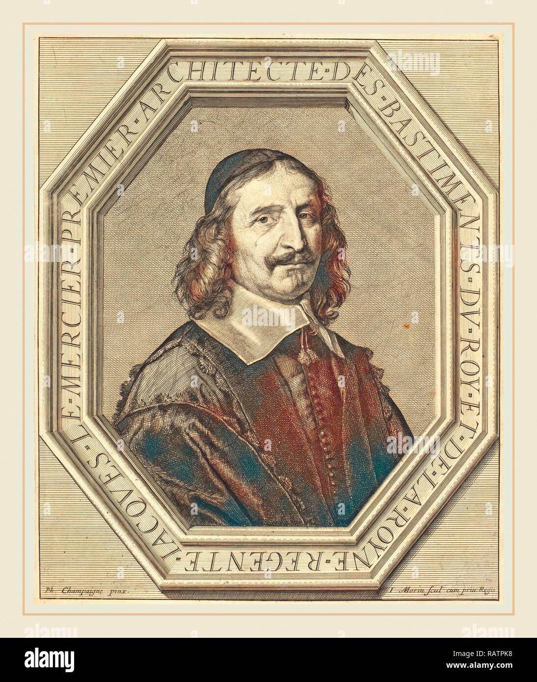 Jean Morin dopo Philippe de Champaigne, francese (c. 1600-1650), Jacques le Mercier, attacco, incisione e puntinismo reinventato Foto Stock