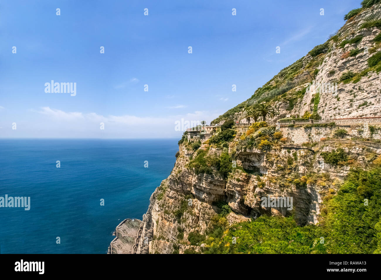 Costiera Amalfitana vista Capri Foto Stock