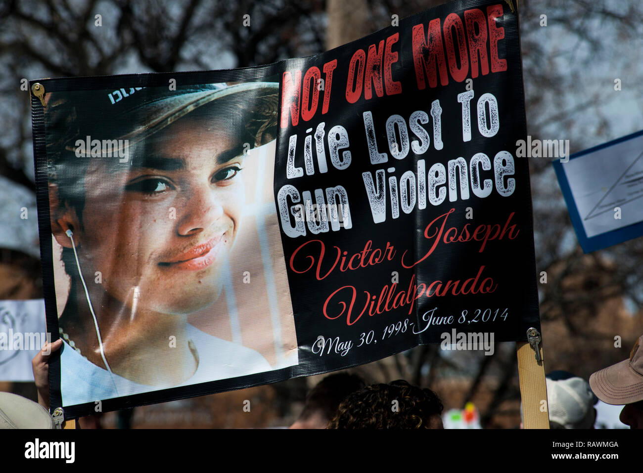Marzo per la nostra vita della violenza pistola Rally Foto Stock
