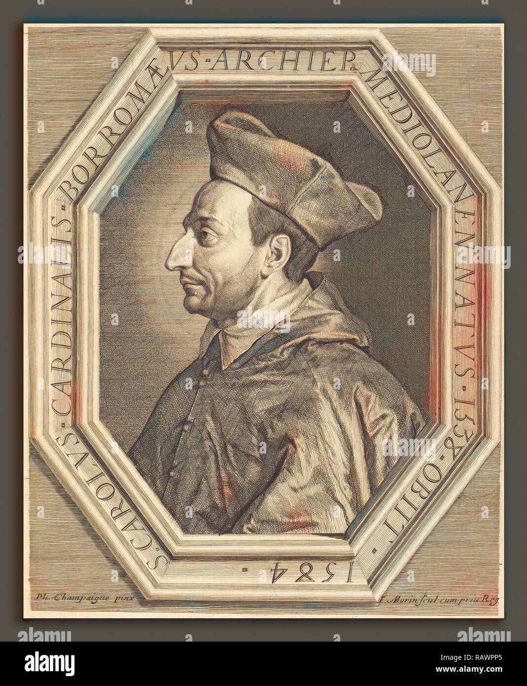 Jean Morin dopo Philippe de Champaigne (francese, c. 1600 - 1650), Saint Charles, Cardinale Borromeo, attacco reinventato Foto Stock