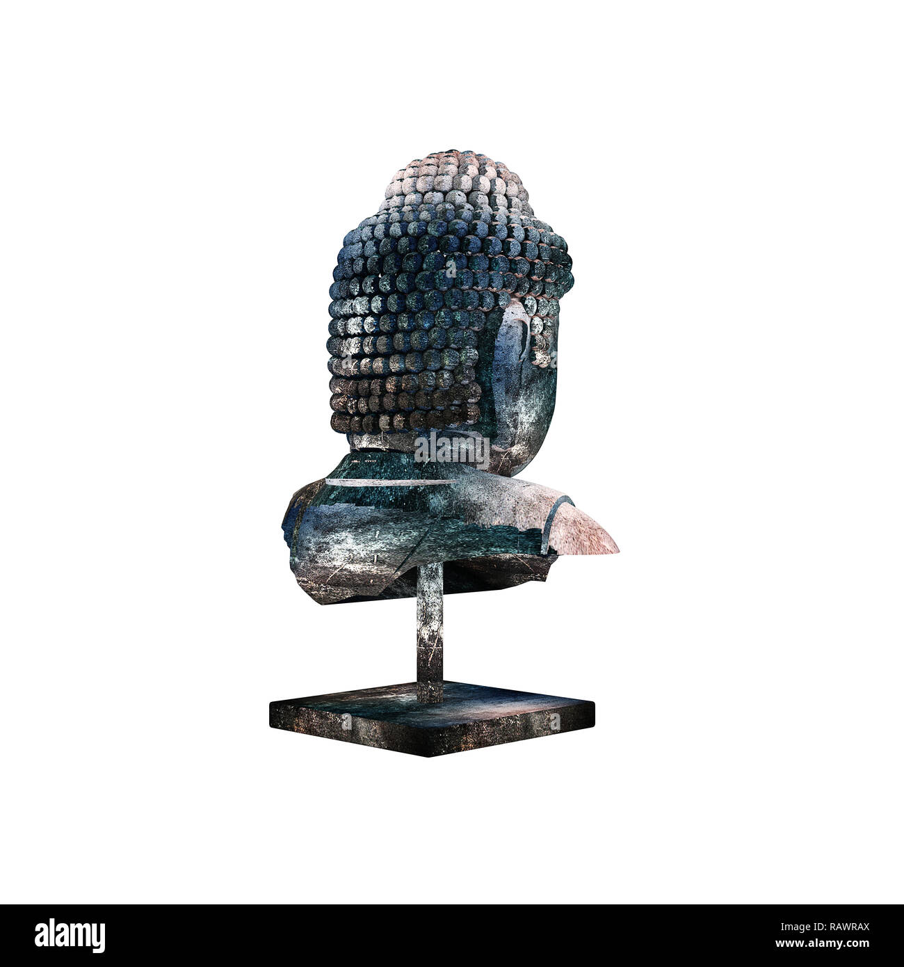 3D render di Budha scultura Foto Stock