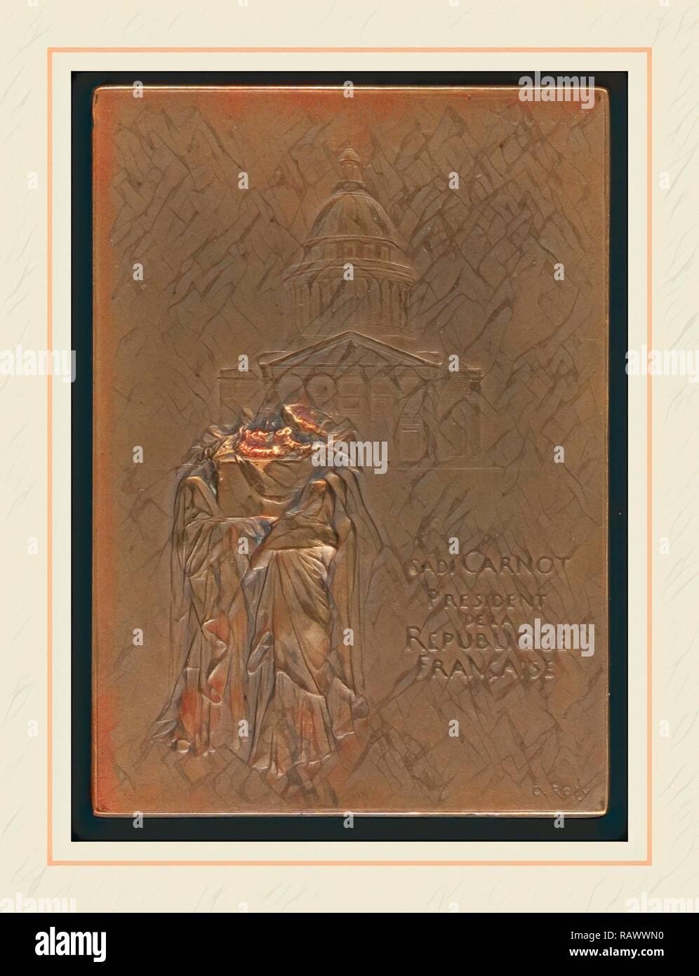 Louis-Oscar Roty, il corpo del Presidente Sadi Carnot sostenuti al Panthéon [complementare], Francese, 1846-1911, 1894, bronzo reinventato Foto Stock