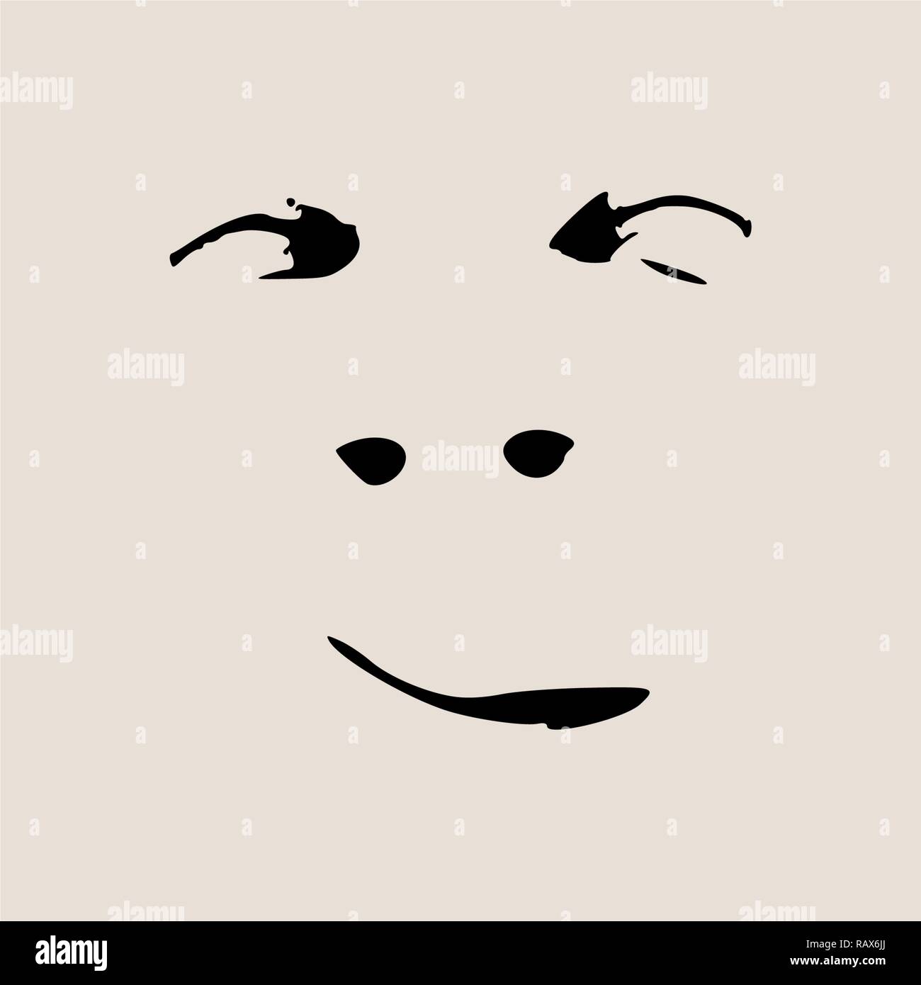 Faccia Smirking silhouette Illustrazione Vettoriale