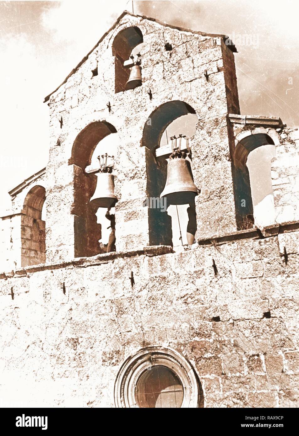 Abruzzo, L'Aquila, Castelvecchio Calvisio, chiesa parrocchiale, Italia, xx secolo, foto, fotografia, l'Europa. Reinventato Foto Stock