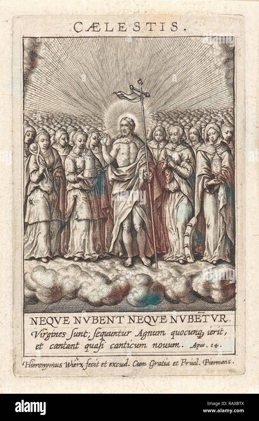 Virtù del cielo, Hieronymus WIERIX, 1563 - prima del 1619. Reinventato da Gibon. Arte Classica con un tocco di moderno reinventato Foto Stock