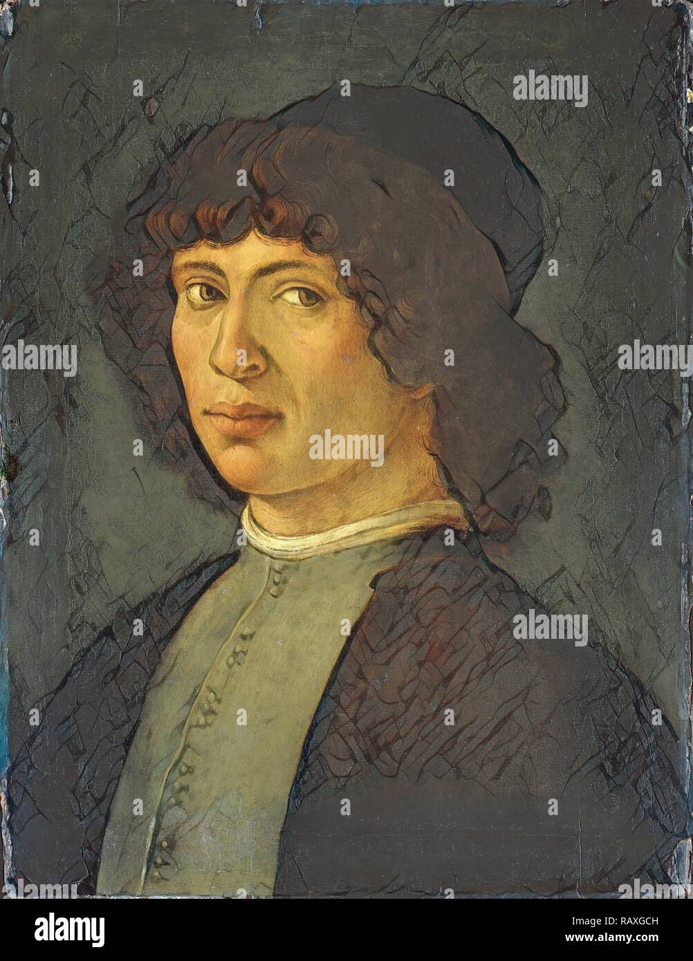 Ritratto di un giovane uomo, modo di Filippino Lippi, 1750 - 1850. Reinventato da Gibon. Arte Classica con un tocco di moderno reinventato Foto Stock