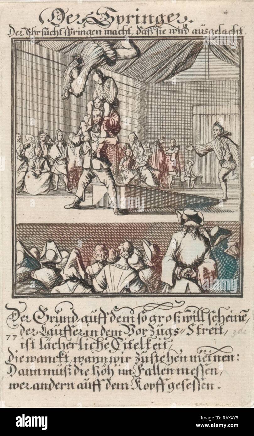 Acrobat, Caspar Luyken, anonimo, 1711. Reinventato da Gibon. Arte Classica con un tocco di moderno reinventato Foto Stock