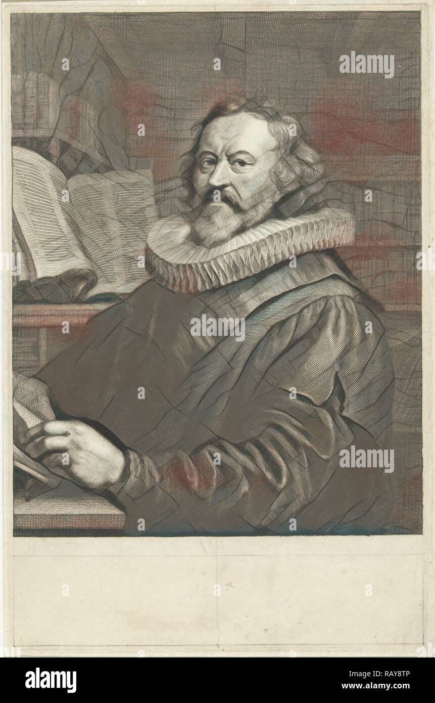 Ritratto di Gerardus Joannes Vossius, Abramo Bloteling, Joachim Von Sandrart, dopo c. 1660 - prima 1690 reinventato Foto Stock