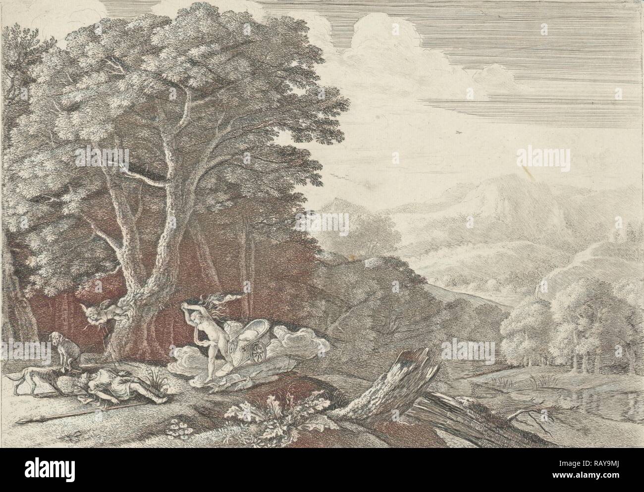 Venere è in lutto per la morte di Adone, Herman van Swanevelt, Lodewijk XIV (koning van Frankrijk), 1654. Reinventato Foto Stock