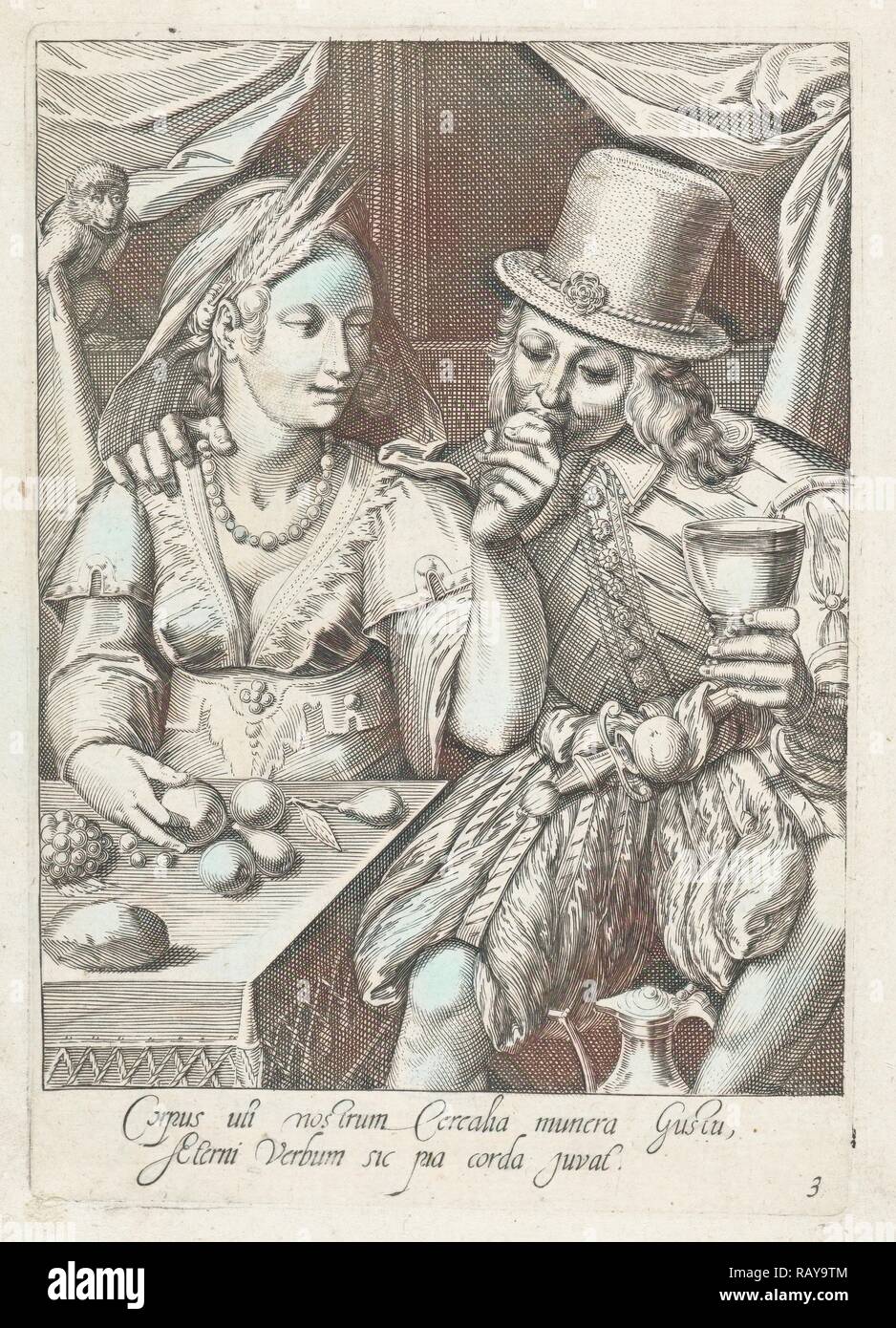 Gusto, Cornelis Boel, anonimo, 1663-1693. Reinventato da Gibon. Arte Classica con un tocco di moderno reinventato Foto Stock